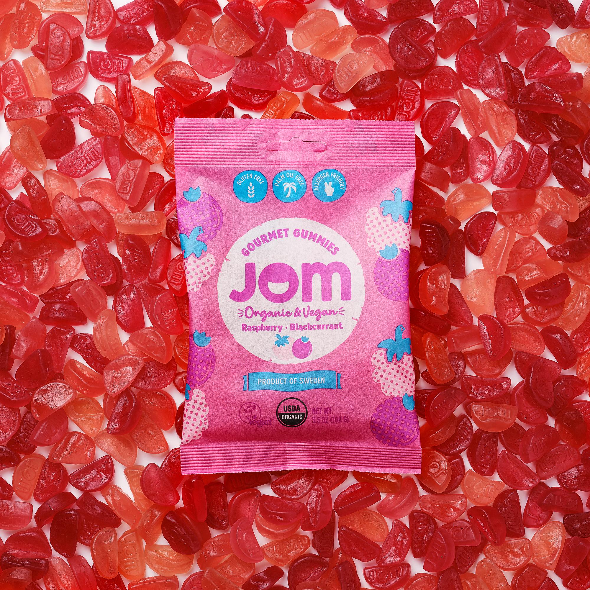 Organic Candy JOM Vegan Raspberry and Blackcurrant Gummies