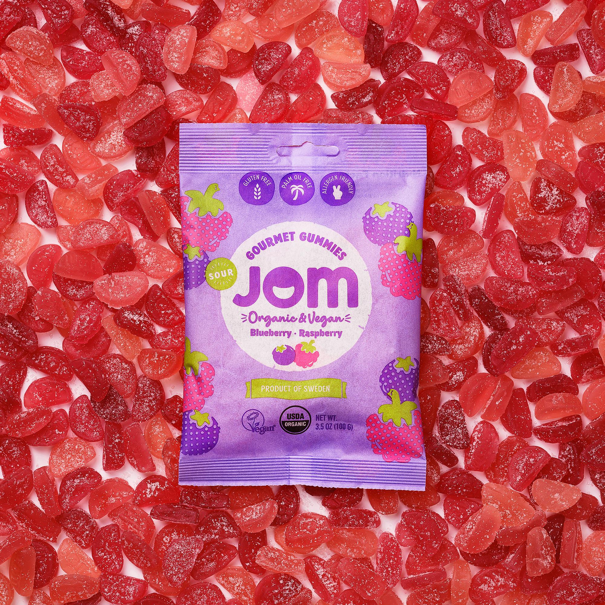 Swedish Organic, Plant-Based Candy -Sour Blueberry & Raspberry Gummies ...