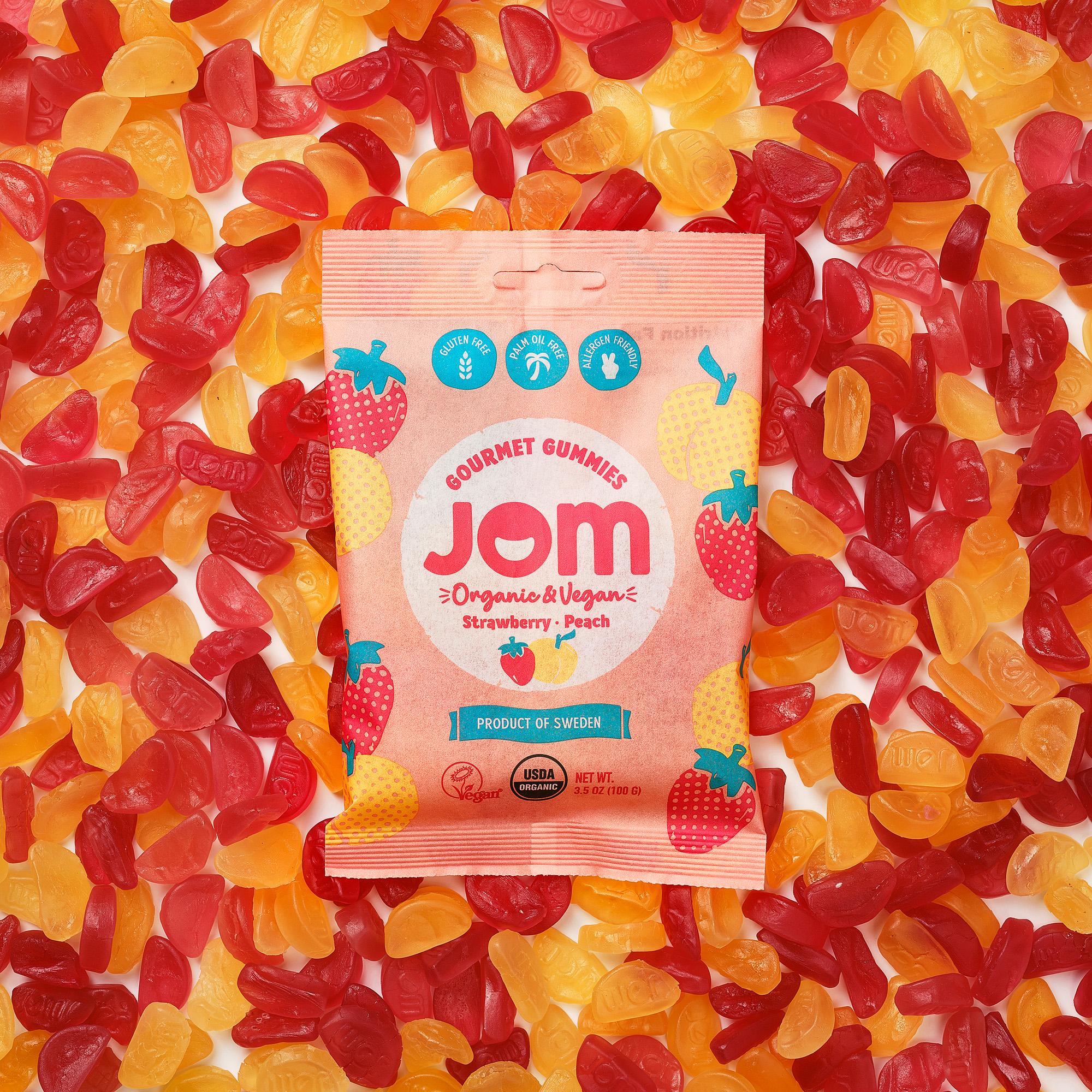Organic Candy JOM Strawberry and Peach Vegan Gummies USA