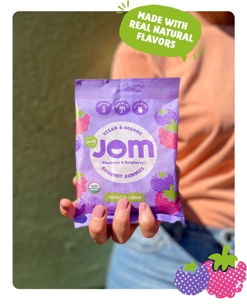 Swedish Organic, Plant-Based Candy -Sour Blueberry & Raspberry Gummies ...